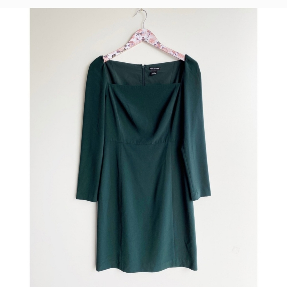 Club Monaco Dark Green Long Sleeve Square Neck Dress - Picture 7 of 14